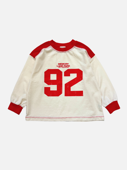 Image of MEMORY LANE LONGSLEEVE in Red/Cream