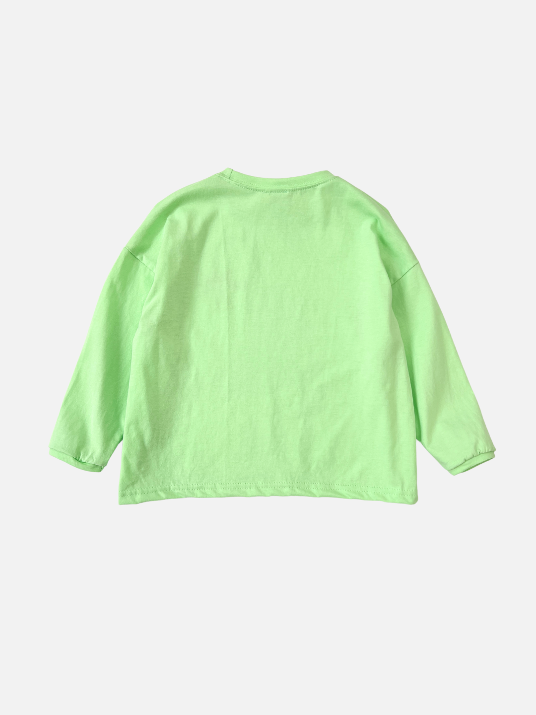 Green | Back view of kid's green Minimal Longsleeve Tee