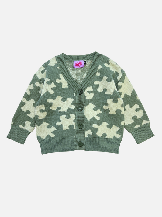 Image of PUZZLE CARDIGAN in Green