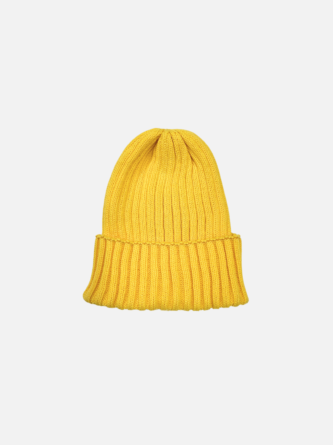 Front view of the Yellow Spring Rib Knit Baby Beanie