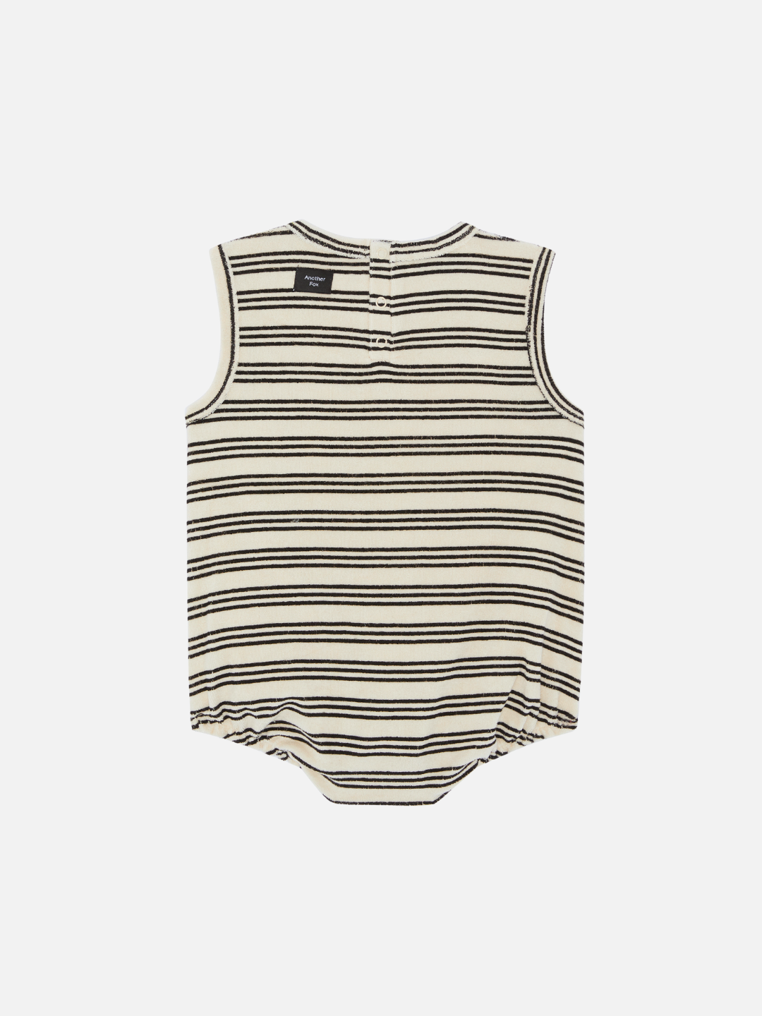 Stripe | Back view of the baby terry bubble bodysuit in stripe