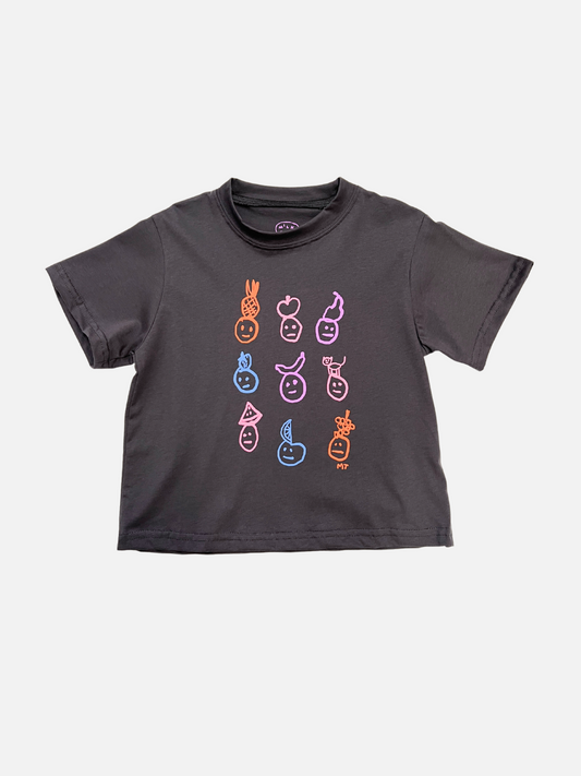 Image of Charcoal | Front view of the Fruit tee in Charcoal