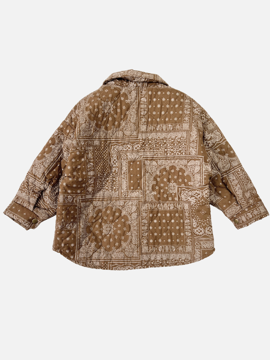 Back view of the kid's Bandana Quilted Overshirt
