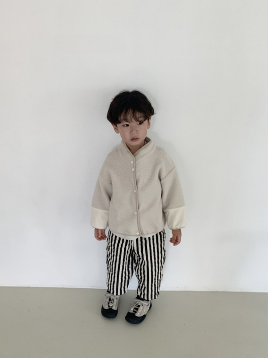 Second image of LICORICE STRIPE PANT in Black/Ecru