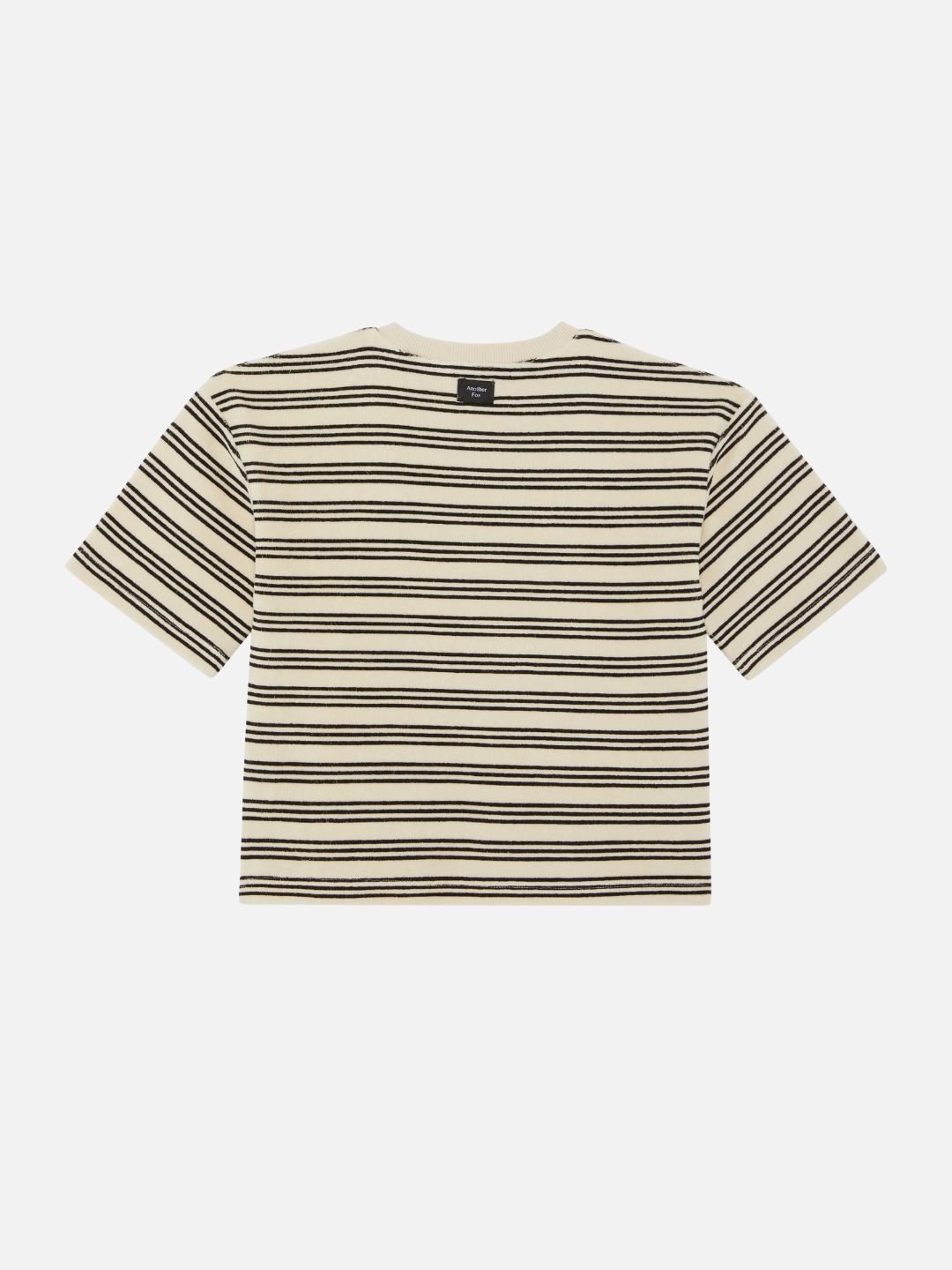 Stripe | A back view of the kid's tee in stripe print
