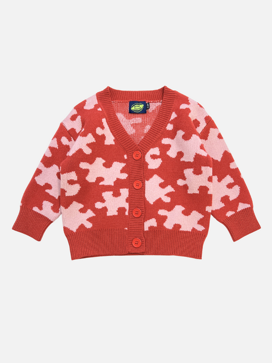 Image of PUZZLE CARDIGAN in Red