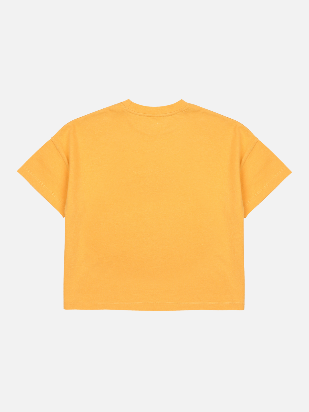 Yellow | Back of T-shirt with no design on a yellow background.