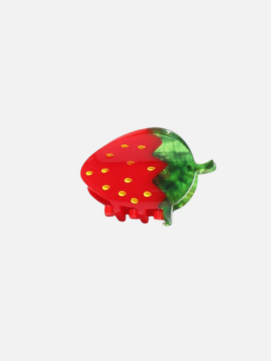 Mini strawberry hair clip front view