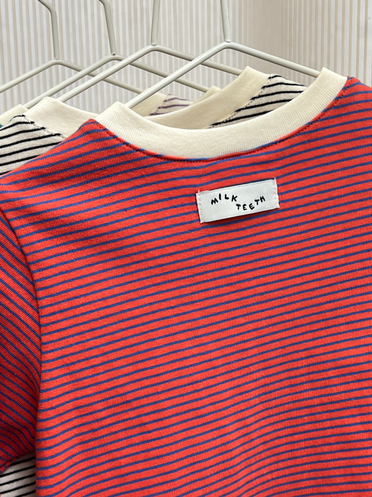Second image of BABY STRIPE LONGSLEEVE in Red/Blue