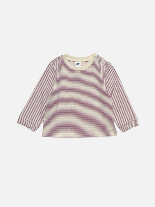 Image of BABY STRIPE LONGSLEEVE in White/Purple