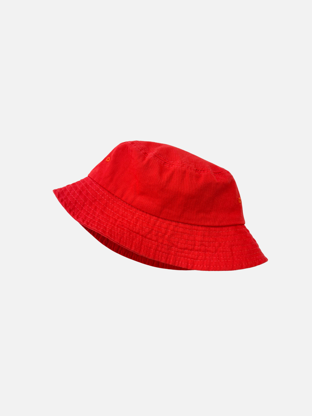 A FRONT VIEW OF KID'S PICNIC BUCKET HAT IN TOMATO ORANGE
