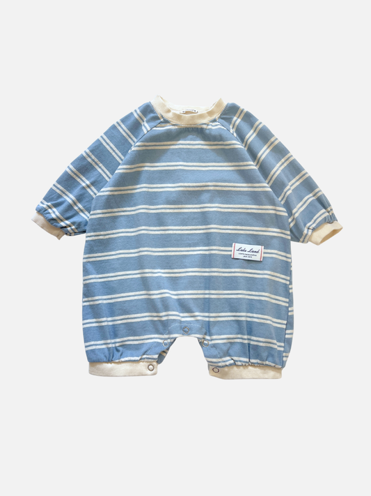 Image of SLOUCHY STRIPE ROMPER in Sky
