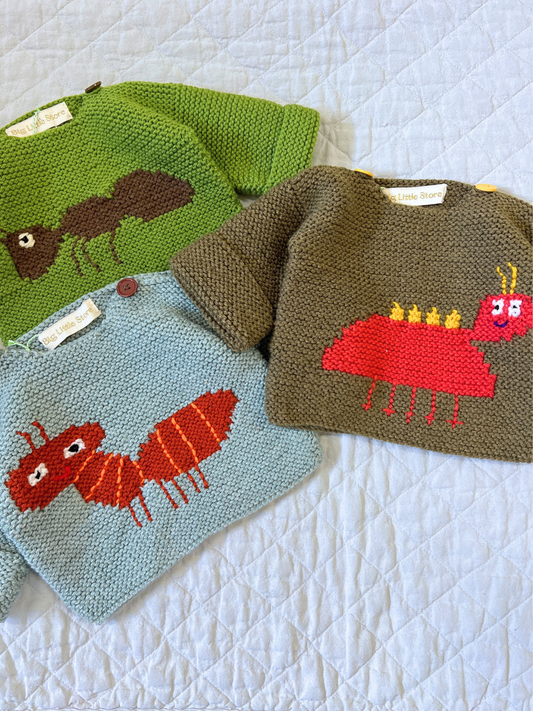 Second image of HAND-KNITTED BABY BUG SWEATER - 6-12M in #2