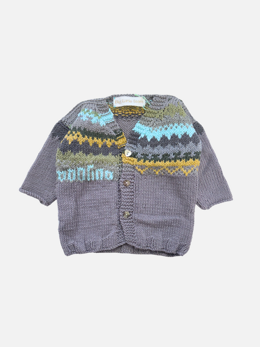 Image of HAND-KNITTED COTTON CARDIGAN - 6-12M in #1