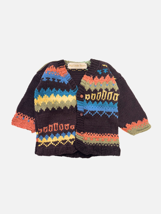 Image of HAND-KNITTED COTTON CARDIGAN - 6-12M in #2