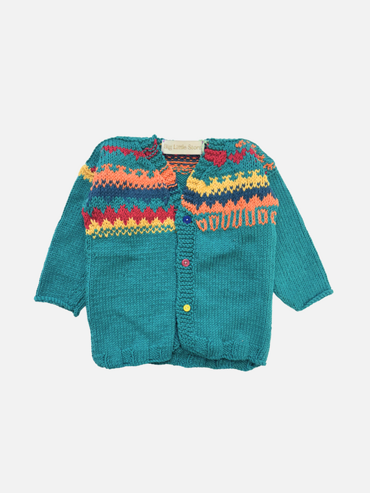 Image of HAND-KNITTED COTTON CARDIGAN - 6-12M in #3
