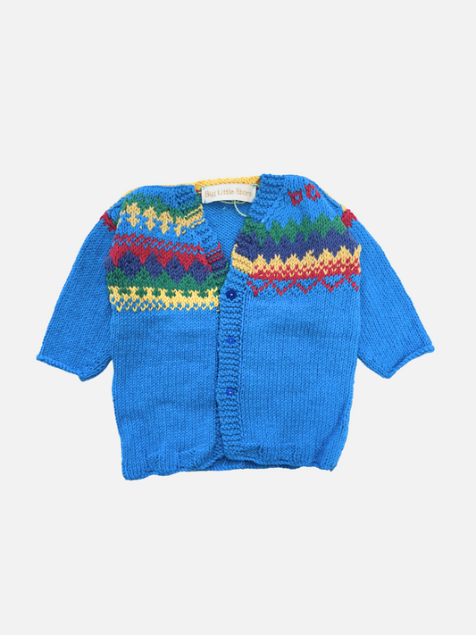 Image of HAND-KNITTED COTTON CARDIGAN - 6-12M in #4