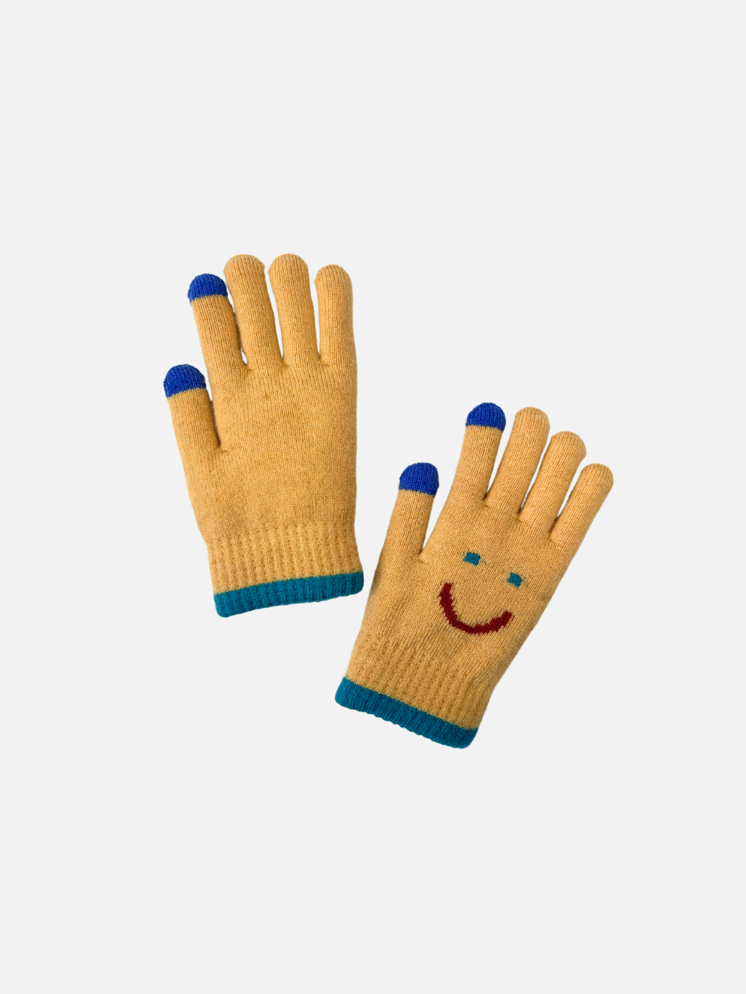Back view of kids' smile gloves.