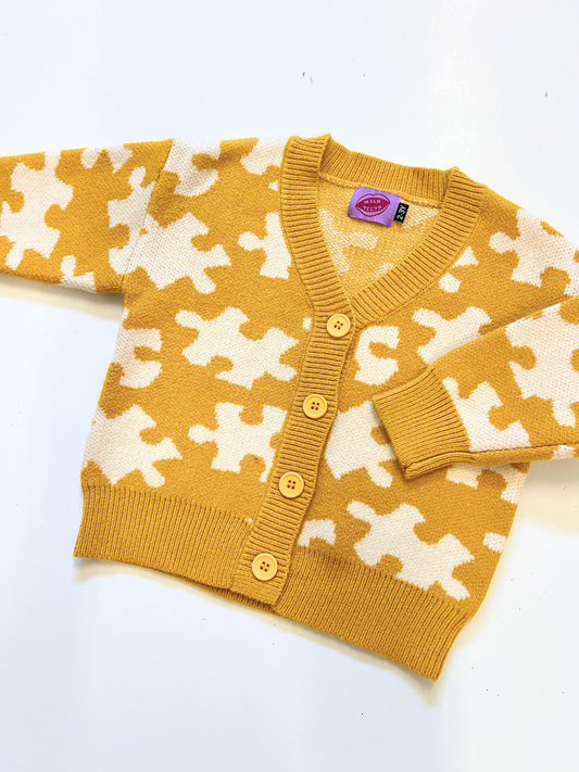 Second image of PUZZLE CARDIGAN in Yellow