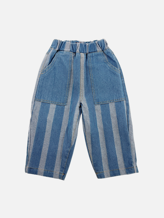 Image of STRIPE DOUBLE TROUBLE JEANS in Medium Wash