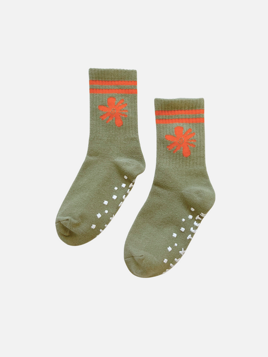 Image of RIBBED GRIP SOCK in Flower