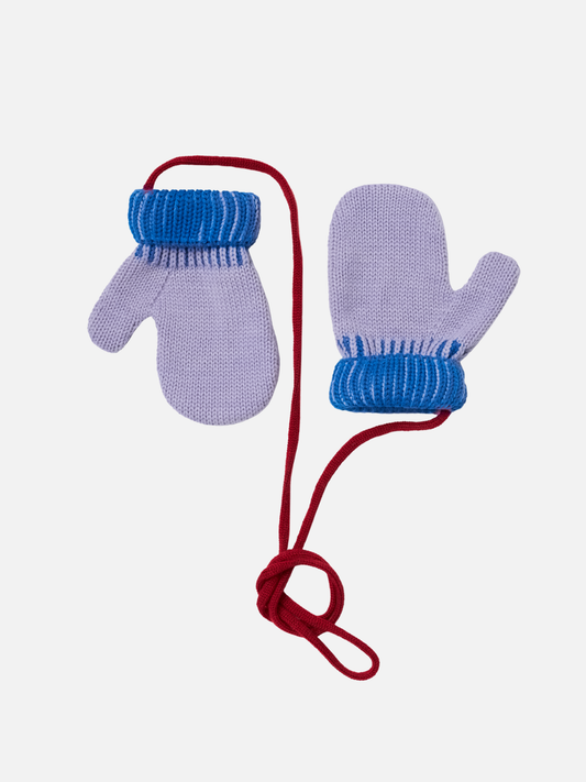 Image of KNIT MERINO MITTENS in Lilac Ice