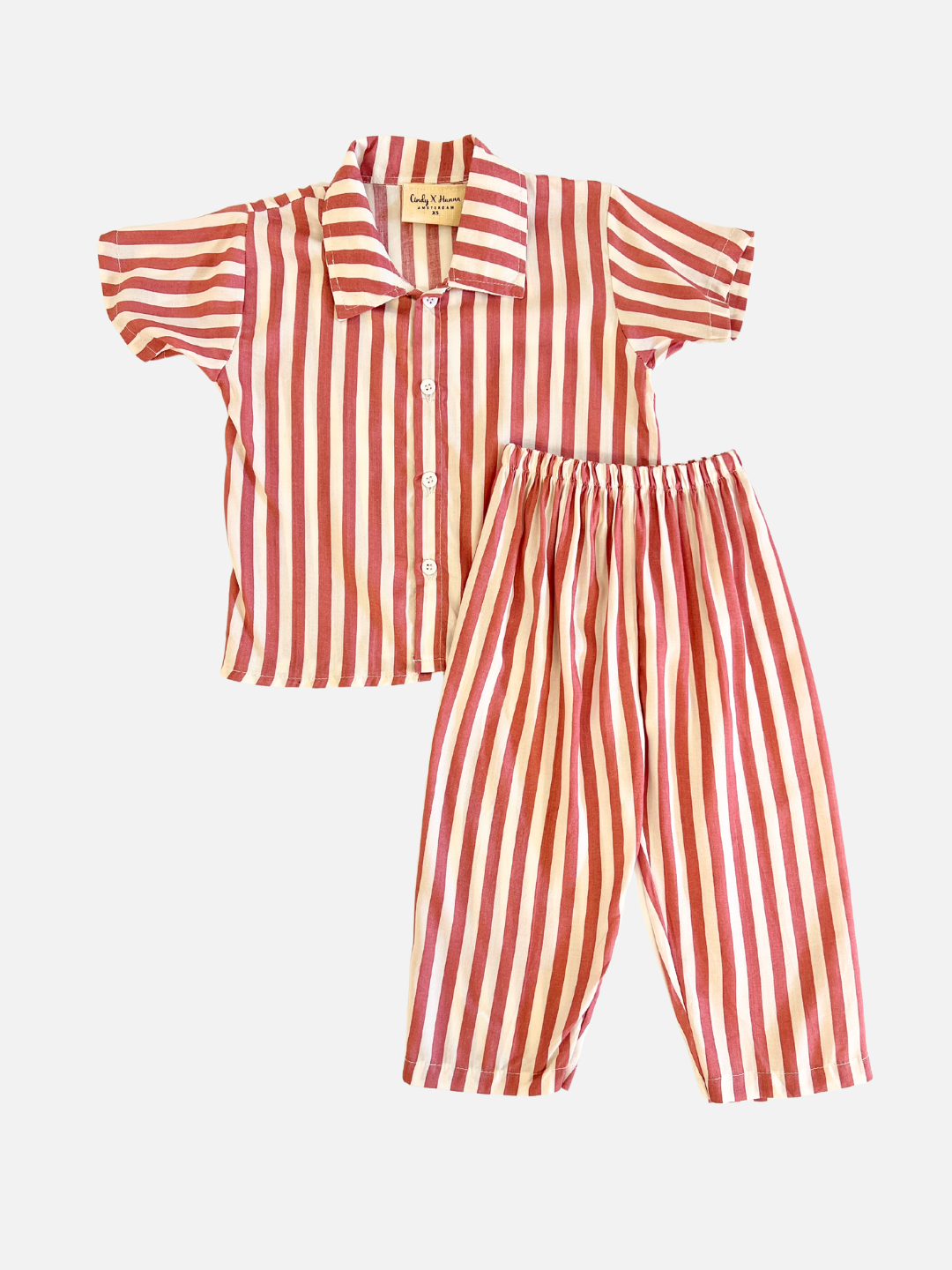 Pink Stripe | Front view of the kids Michi Pajamas