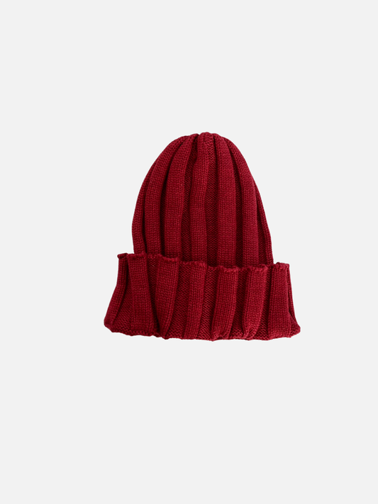 Image of RIB KNIT BABY BEANIE in Maroon