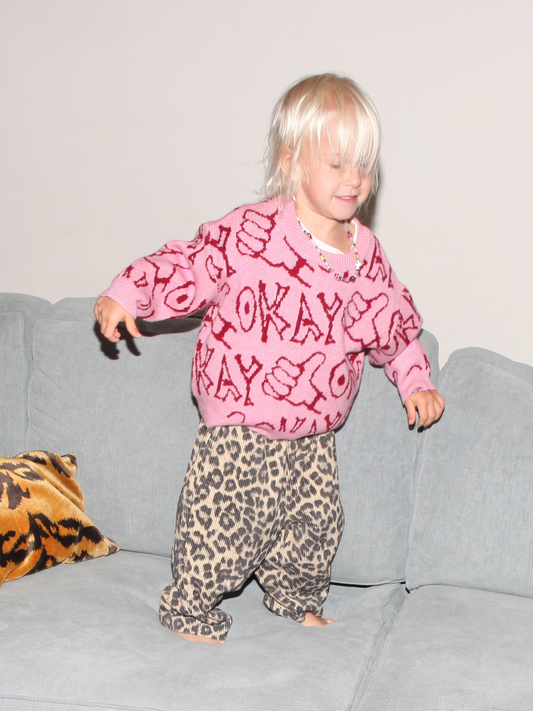 Second image of LEOPARD CORDUROY PANTS in Light
