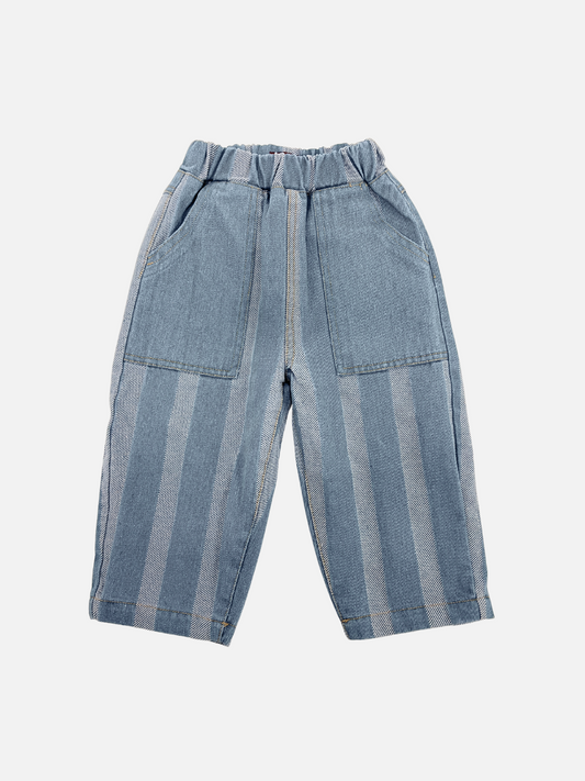 Image of STRIPE DOUBLE TROUBLE JEANS in Light Wash