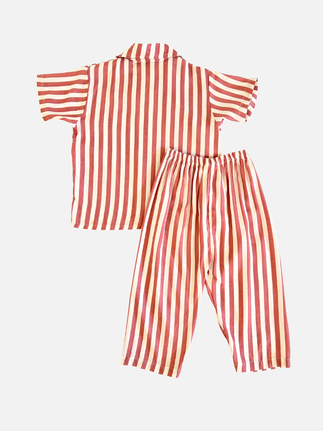 Pink Stripe | Back view of the Michi Pajamas