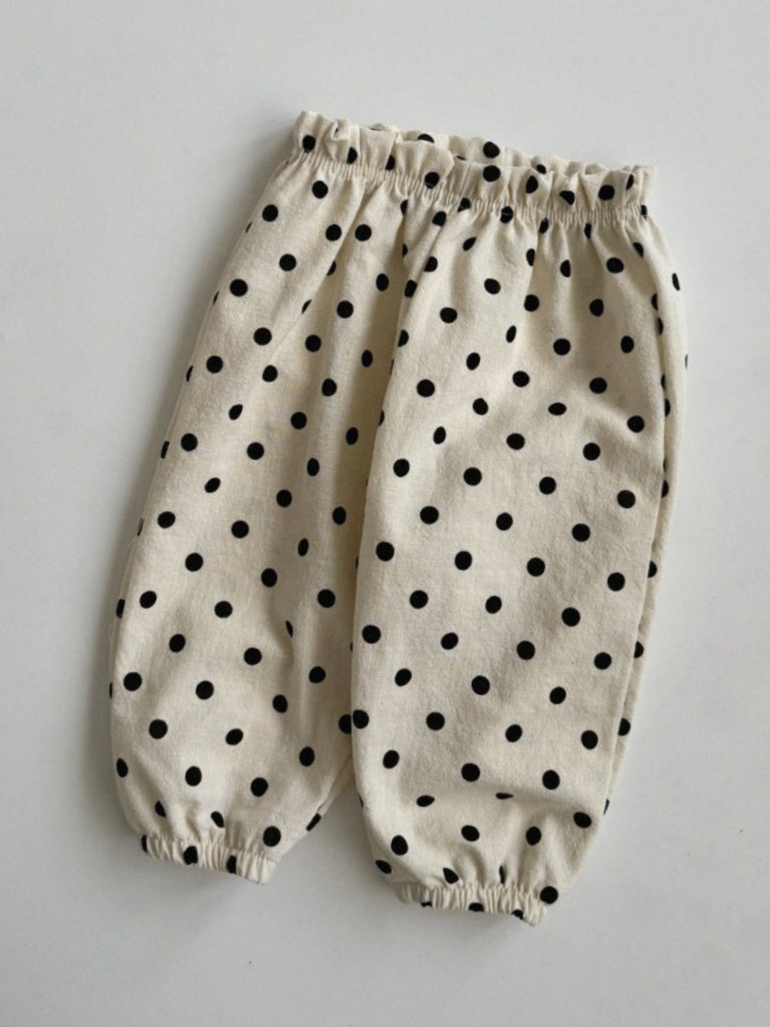 Kid's Polka Dot Pull-On Pants laid flat