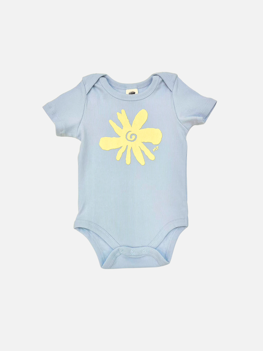 Image of FLOWER SHORT SLEEVE ONESIE in Blue