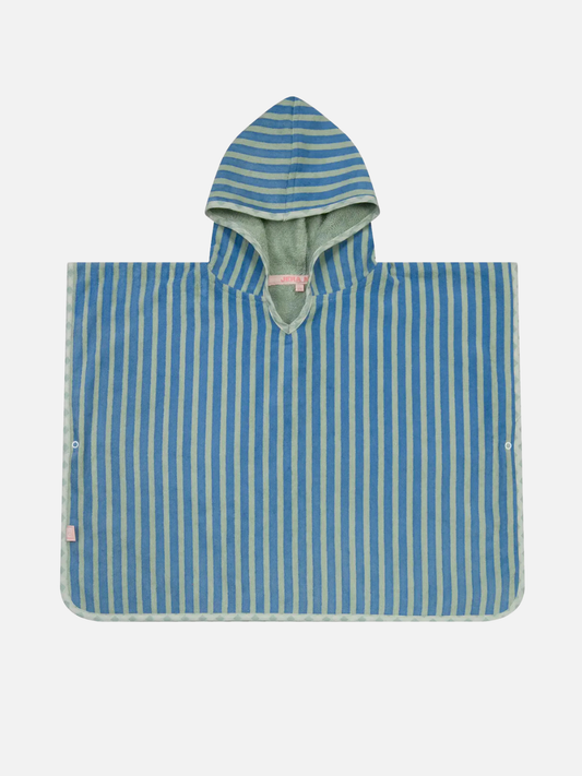 Image of STRIPED PONCHO in Green