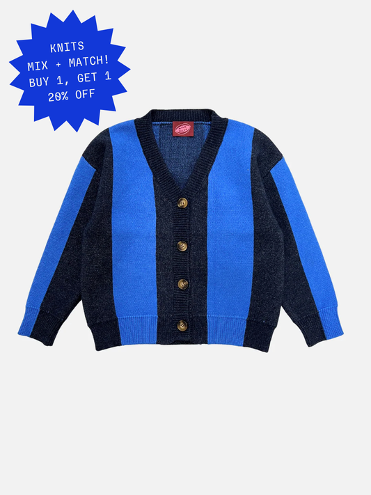 Image of STRIPE CARDIGAN in Blue