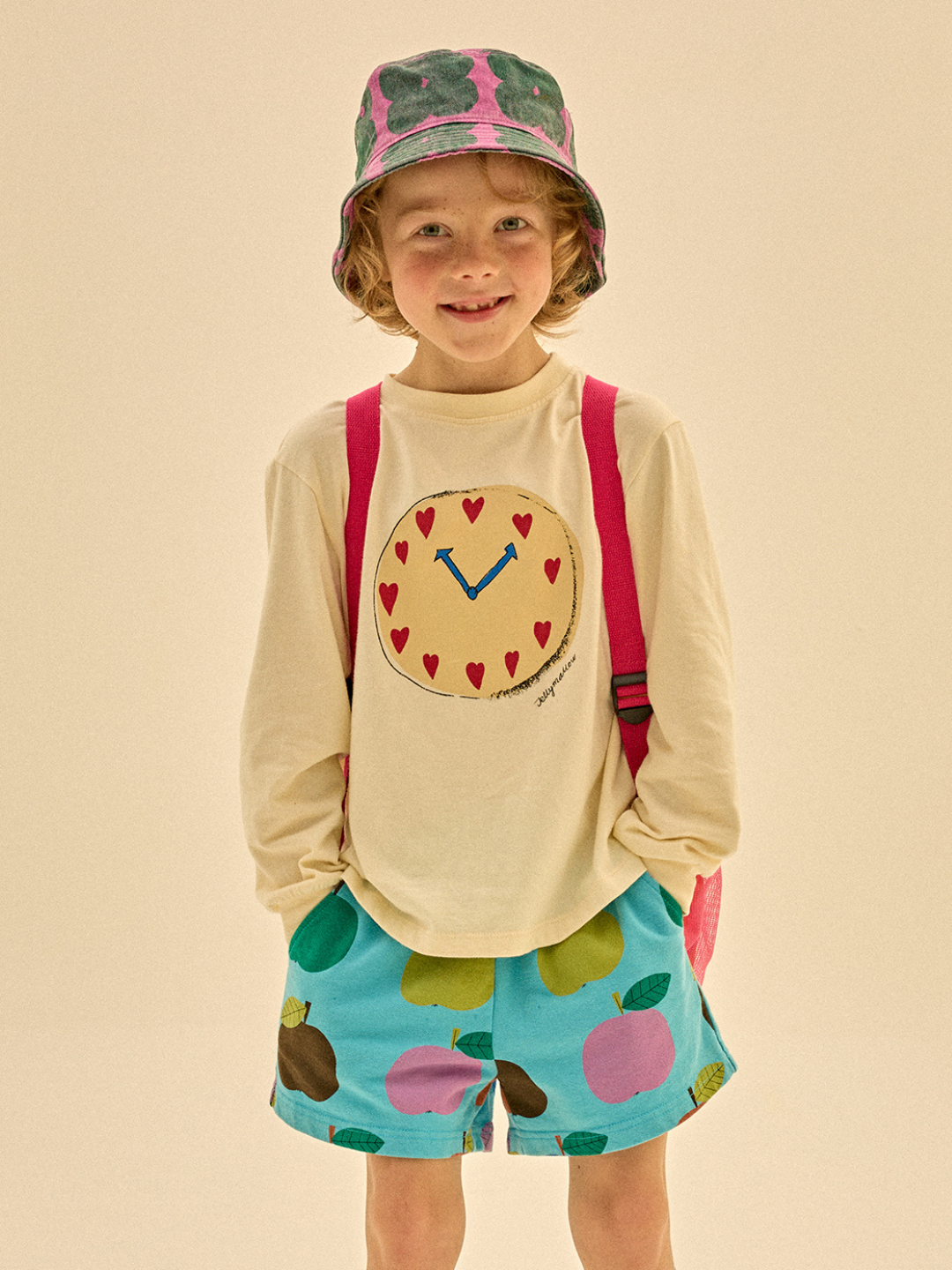 Child wearing Colorful Apple Shorts