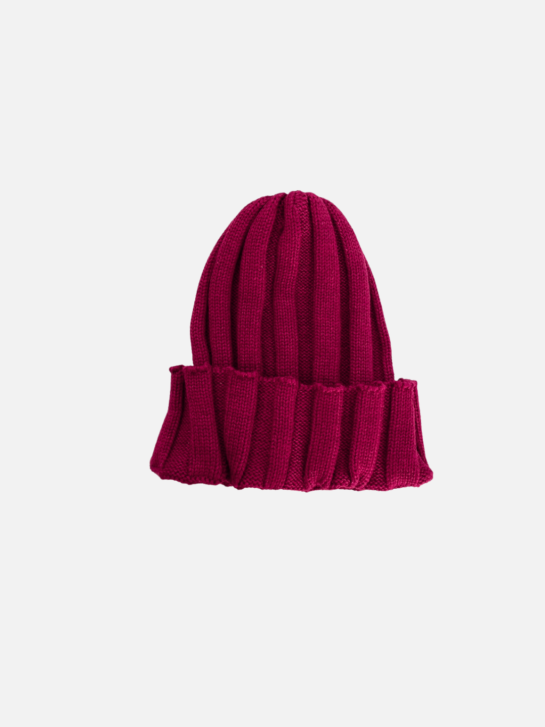 Maroon | Maroon knit beanie on a white background