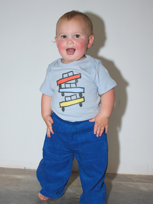 Second image of CORDUROY WIDE PANTS in Blue