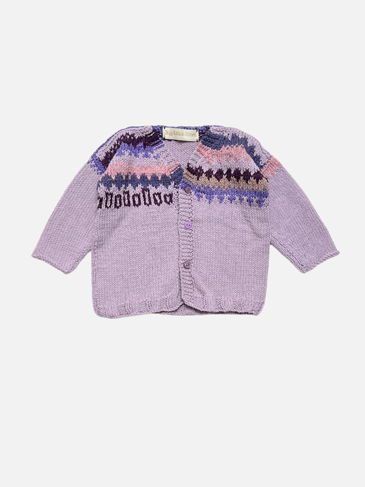 Image of HAND-KNITTED COTTON CARDIGAN 2-3Y in Z (lilac)