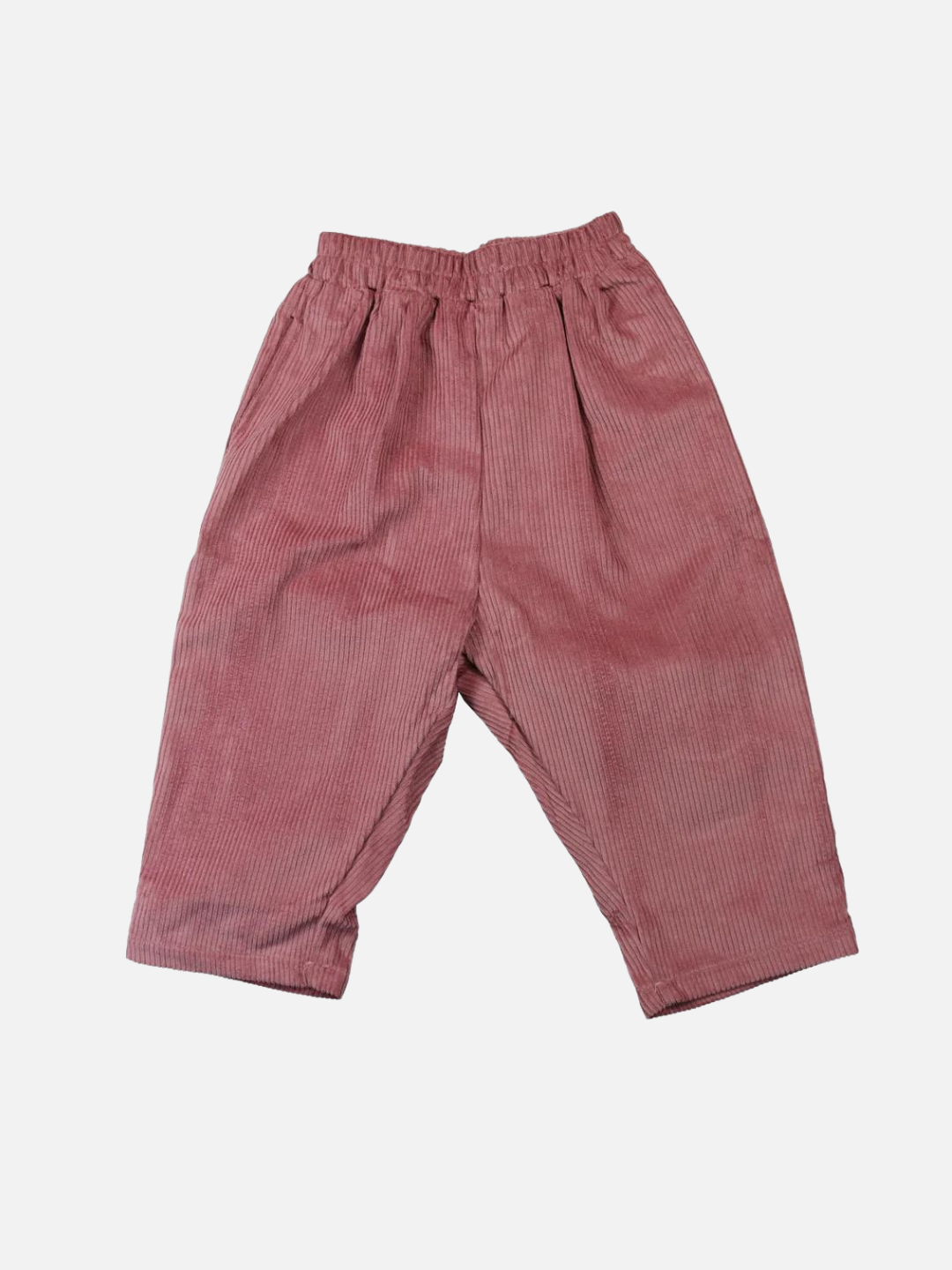 Dusty pink kids' pants, front view
