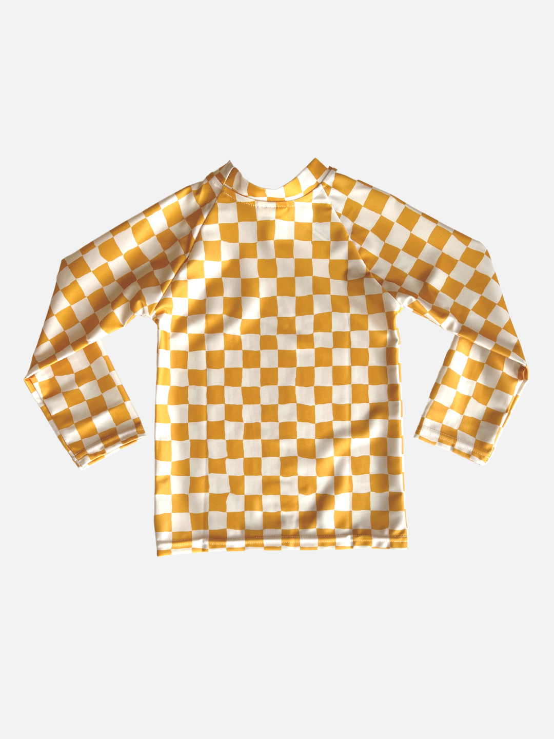 YELLOW CHECK RASH GUARD UPF 50+