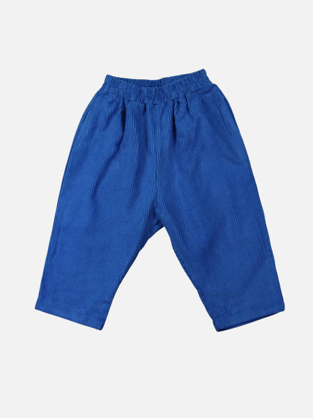 Blue kids' pants, front view